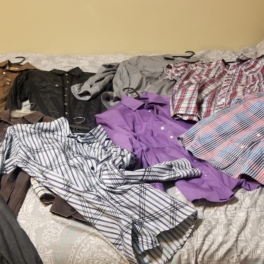 10 Men button down shirt bundle